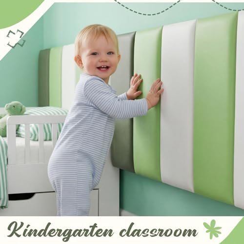 Hahafelt 8 Pack Wall Padding Headboard 19.69" x 7.87" x 1.18" Fresh Green