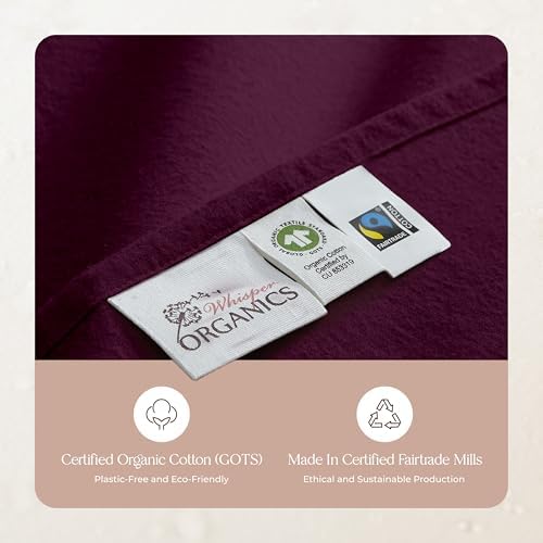 100% Organic Flannel Sheets Twin XL Size - 100% Cotton Flannel Sheets Set with Ultra Comfortable Cozy and Soft Brushed Finish and Deep Pocket - 1 Flat 1 Fitted & 2 Pillowcases (Aubergine, Twin XL)