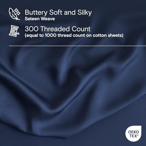 DOZ Duvet Cover Set, 100% Viscose derived from Bamboo, Organically Grown, Buttery Soft, Cooling Duvet Covers, High GSM, 1 Duvet Cover and 2 Pillowcases, 106"x90" (Sapphire, King/Cal King)