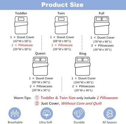 Erosebridal Twin Duvet Cover Set, Microfiber Bed Linen Set with 1 Pillowcase, Love Heart Pattern, All Seasons, Zipper Closure, for Girls, Women, Teens