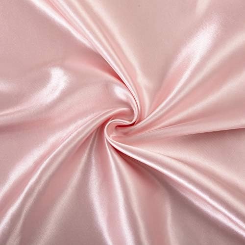 SiinvdaBZX 3Pcs Satin Sheet Set Twin Size 15-Inch Deep Pocket, Blush Pink
