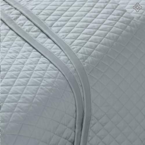 BIOWEAVES 100% Organic Cotton Quilts Queen Size - Diamond Stitched Quilted bedspreads - All Season Oversized Coverlet Set - GOTS Certified Bedding Set | 1 Quilt & 2 Pillow Shams