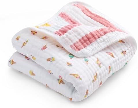 aden + anais Essentials Cotton Muslin Dream Blanket, Perfect for Babies, Infants and Toddlers, Crib Blanket, Nursery Essential, Ice Cream Dreams