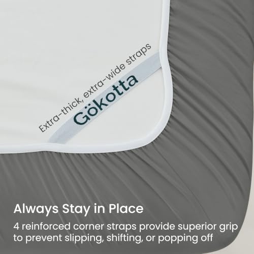GOKOTTA 4 Piece King Size Sheet Set - Soft, Breathable & Cozy - Dark Grey