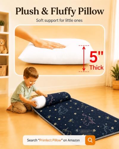 Primlect Toddler Nap Mat with Pillow, Thickened Extra Large Sleeping Bag