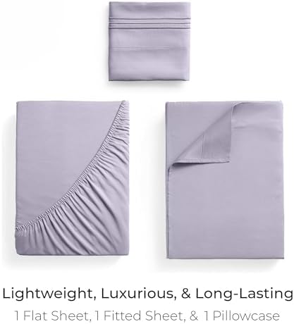 Mellanni Iconic 3-Piece, Ultra Soft Sheet Set (Twin, Lavender)