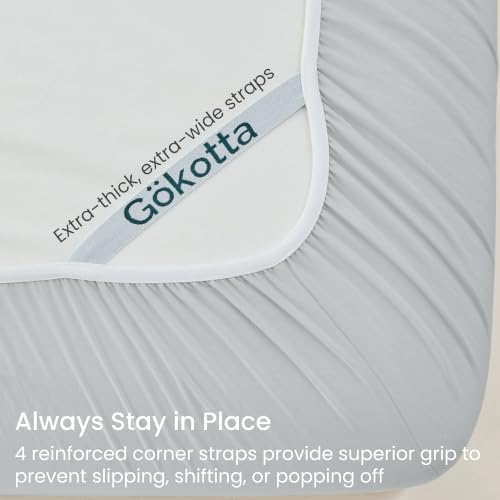 GOKOTTA 4 Piece Cal King Sheet Set - Soft, Breathable & Cozy - Light Grey