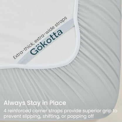 GOKOTTA 4 Piece Cal King Sheet Set - Soft, Breathable & Cozy - Light Grey