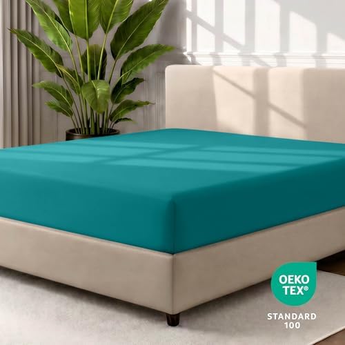 Bare Home Queen Fitted Sheet - 1800 Ultra-Soft (Queen, Emerald)