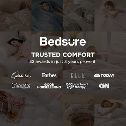 Bedsure Prewashed Duvet Cover Full, Cotton-Like Bedding Set, Dark Brown