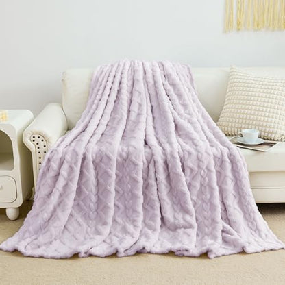 Aganear Fleece Throw Blanket for Couch Sofa 50"x60" Purple