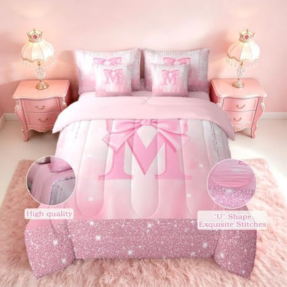 Feelyou Boys Girls Pink Bowknot Bed in A Bag King Size