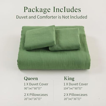 MEISHANG Muslin Duvet Cover King Size - 100% Organic Cotton