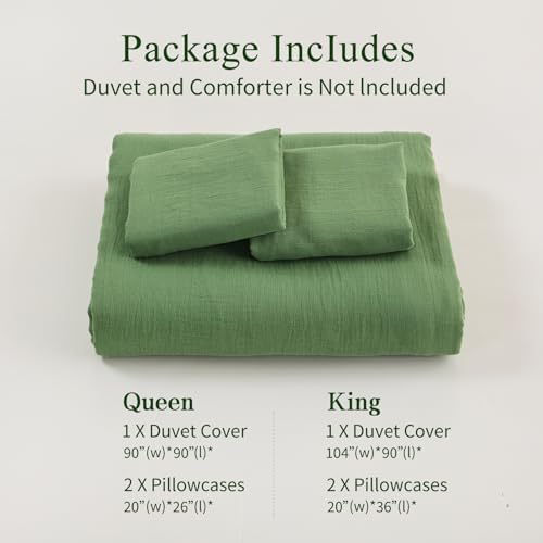 MEISHANG Muslin Duvet Cover Queen Size - 100% Organic Cotton