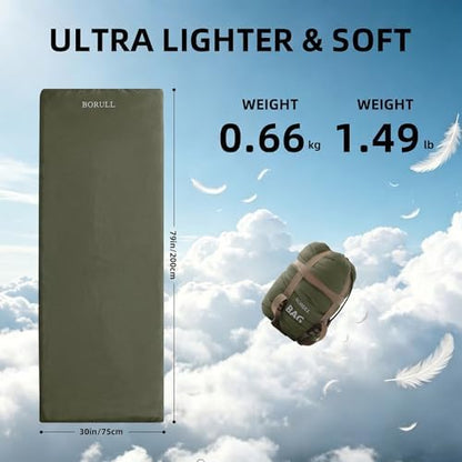 Lightweight Compact Adult Sleeping Bag for Backpacking, Camping & Hiking