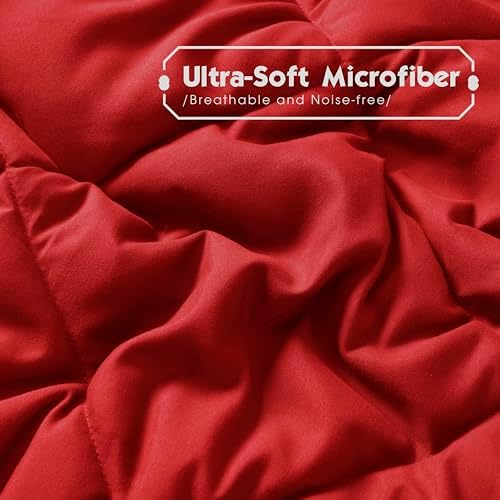 HIG 3pc Red/Black Twin/Twin XL Bedding Comforter Set Duvet Insert Blanket