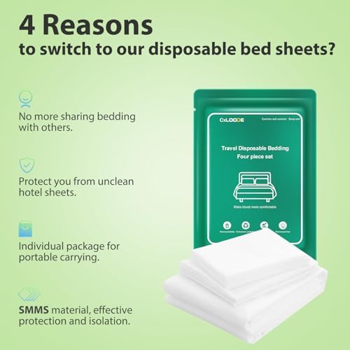2 Pack Disposable Bed Sheet for Travel Disposable Sheet for Hotel
