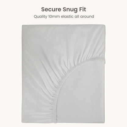 Bioweaves 100% Organic Cotton 1 Twin Fitted Sheet Only | 300 Thread Count Sateen Weave GOTS Certified with Deep Pocket - Silver