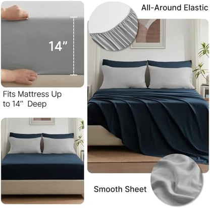 Anluoer Twin Comforter Set, 5 Piece Bed in a Bag Twin Bedding Sets