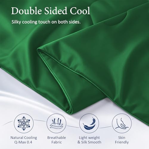 Cooling Comforter for Hot Sleepers, King 106x90, Emerald Green