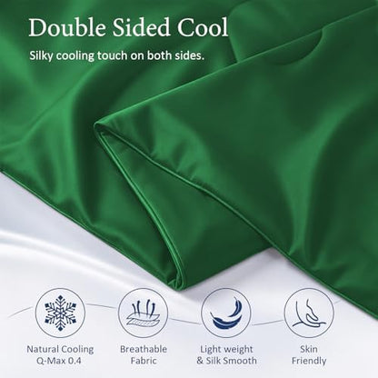 Cooling Comforter for Hot Sleepers, King 106x90, Emerald Green