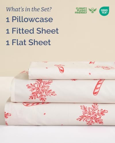 Christmas Sheet Set, Holiday Sweets, Holiday Xmas Bedding Set - Twin Size