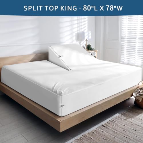 Split Head Top 34" King Waterproof Mattress Protector for Adjustable Bed