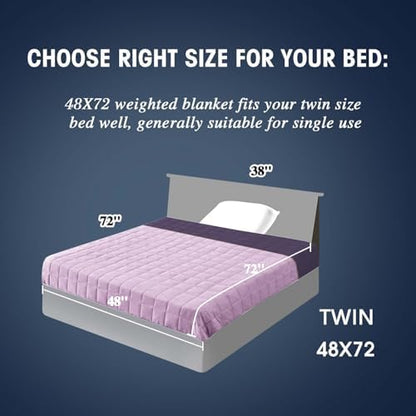 yescool Weighted Blanket for Adults 20lbs Twin Size, 48" x 72", Purple