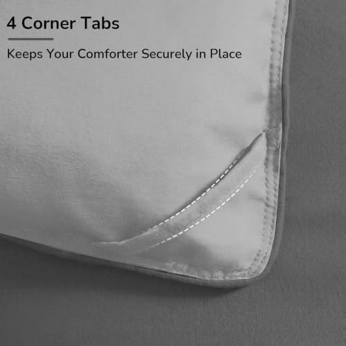 downluxe Twin Comforter Set Soft Reversible 2 Pieces, Charcol/Grey