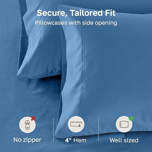 California Design Den 600 TC Set of 2 Pillowcase Standard, Parisian Blue