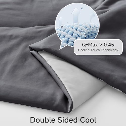 HOMFINE Cooling Comforter for Hot Sleepers King/Cal King, Gray 108"x90"