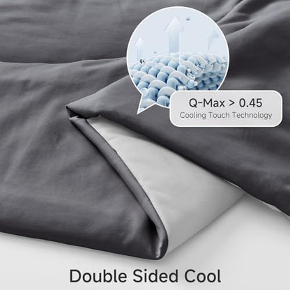 HOMFINE Cooling Comforter for Hot Sleepers King/Cal King, Gray 108"x90"