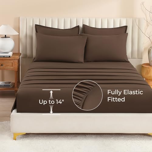 Litanika Brown Super King Plus Comforter with Sheets - 7 Pcs Bed in a Bag