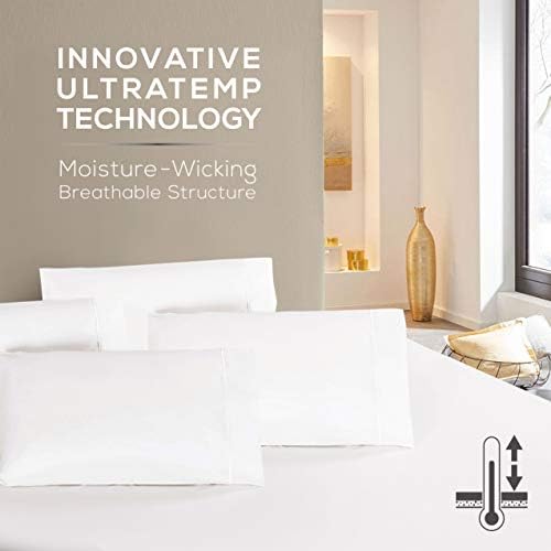Mueller Luxury 6 PC Full Size Bed Sheets, Super Soft, Deep Pocket up to 16" Full Size Sheets, Transfers Heat, Breathes Better, Hypoallergenic, Wrinkle-Resistant, Oeko-TEX, White