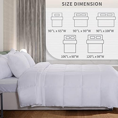 NEXHOME PRO Viscose from Bamboo Cooling Comforter, White Queen Lightweight Down Alternative Cool Natural Organic Duvet Insert, Summer Bedding Blenket Cool for Hot Sleepers,8 Corner Tabs(90"x 90")