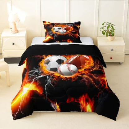 Erosebridal 3D Sports Print Bedding Sets Twin -