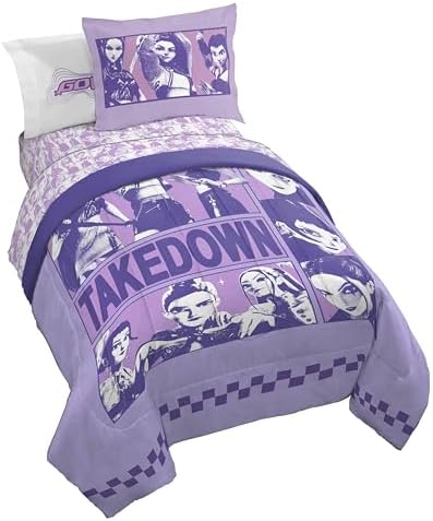 Kpop Demon Hunters Full Size Comforter Set 7 Piece Kids Bedding, Purple