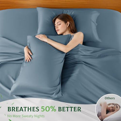 SONORO KATE 100% Viscose Derived from Bamboo_Sheets, Extra Deep Pocket,4PC
