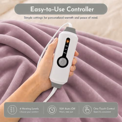 Electric Heated Blanket 90"x100" King Size, Berry