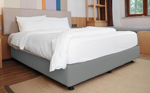 ALYVIA SPRING Queen Box Spring Cover Jersey Knit Stretchy, Light Gray