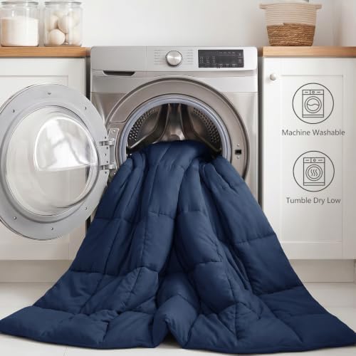 CozyLux Twin Comforter Set, 5-Piece Bed in a Bag, Navy Blue
