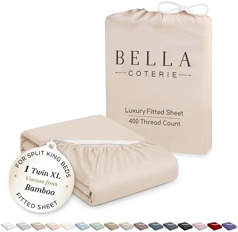 Bella Coterie | Luxury Bamboo Viscose Split King Size Fitted Sheet Only