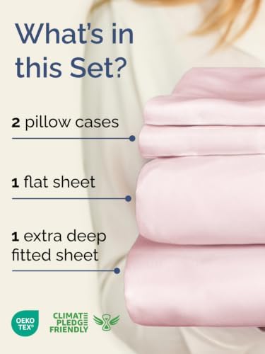Extra Deep Pocket Cal King Sheet Set - Breathable & Cooling - Lavender Pink