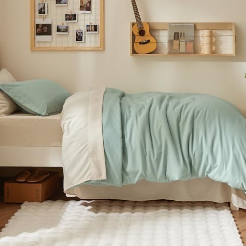 Bedsure Twin XL Comforter Set Sage Green Bed Set Dual-Tone 5 Pcs 68"x 88"