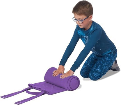 ROLLEE POLLEE Nap Sac Roll Up Napping Blanket with Attached Pillow for Preschool/Daycare, Super Soft with Elastic Straps, Fits Most Mats and Cots