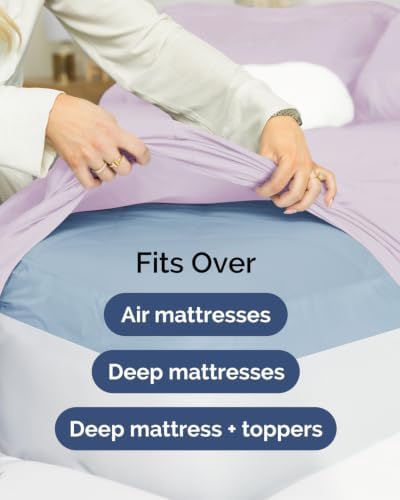 CGK Linens 2 Pack Extra Deep King Fitted Sheets - Light Lavender