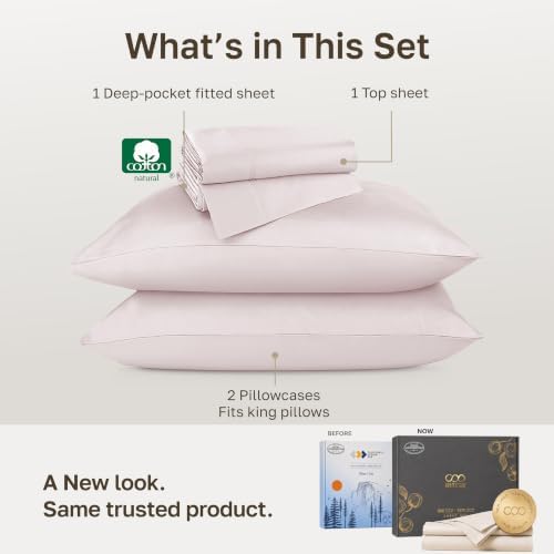 California Design Den Luxury 800 Thread Count Cal King Sheet Set, Soft Rose
