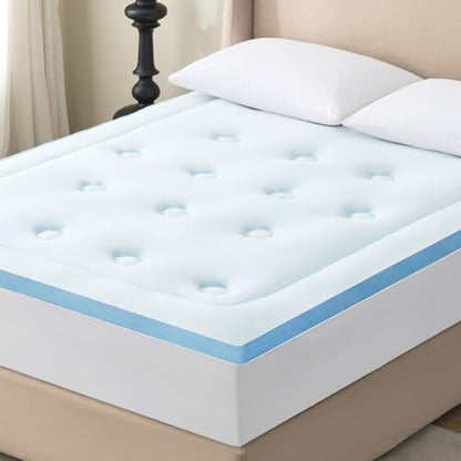 Hansleep 2 inch Memory Foam Mattress Topper Queen Egg Crate Mattress Pad