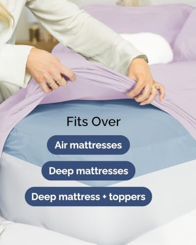 Extra Deep Flex Top Split Head King Sheet Set - 6pc Sheets - Light Lavender