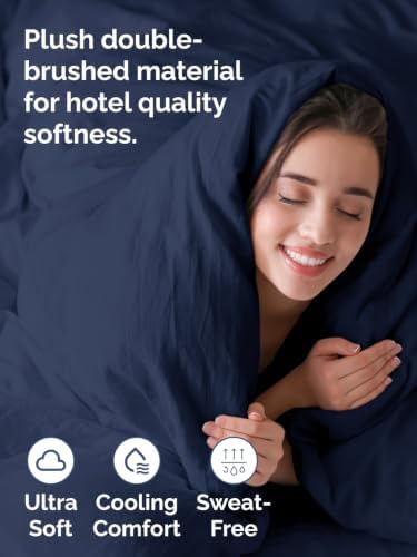 Duvet Cover Oversized Queen - 3 Piece with Zipper Closure - Navy Blue